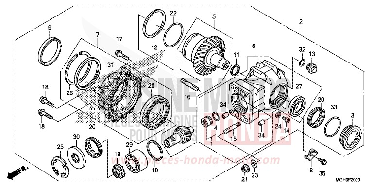 ENGRENAGE MENE DE SORTIE de VFR1200X "Crosstourer" DCT DEGITAL SILVER METALLIC (NHA30) 2012